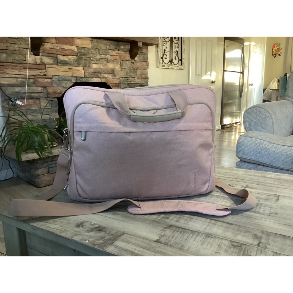 Bagsmart Pink Laptop Briefcase Messenger Bag Multi Compartment Travel Work Tote